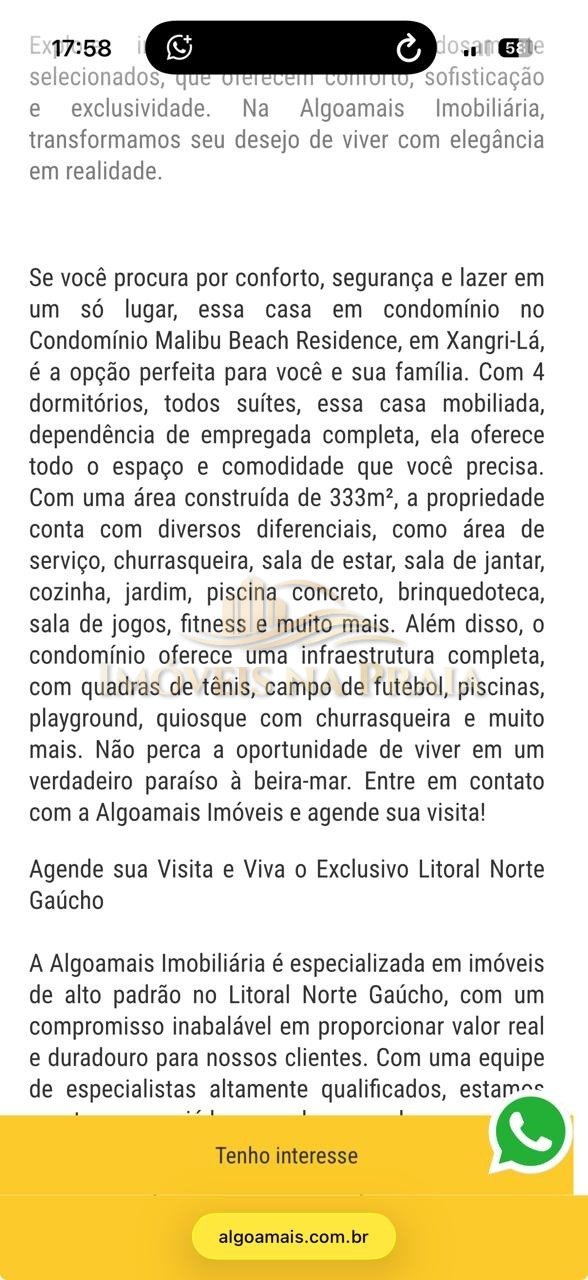 Foto 48 — Casa em Condomínio 4 dormitórios no bairro Malibu Beach Residence